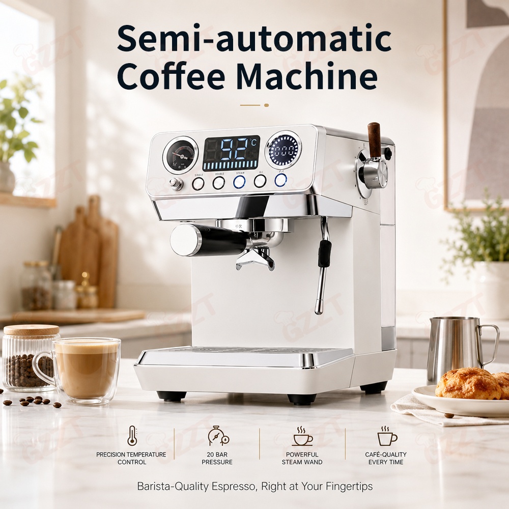 Espresso Machine Semi Auto - GZZT Semi-Auto Espresso Coffee Machine with