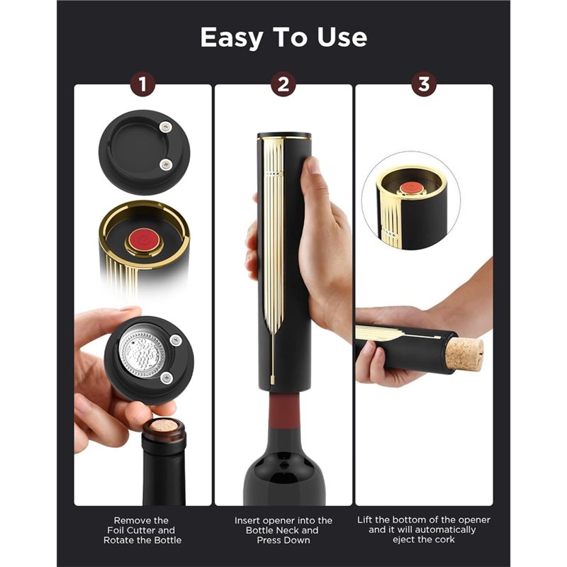Wine Opener Electric - Efficient-Automatic Corkscrew Electric Wine Opener Rechargeable